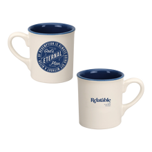 Load image into Gallery viewer, God's Eternal Plan Icon Mug - Cream & Navy Blue