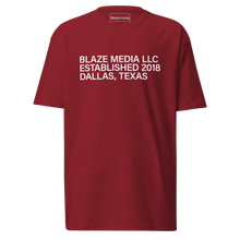 Load image into Gallery viewer, Blaze Media LLC Heavyweight T-Shirt - Dark Red