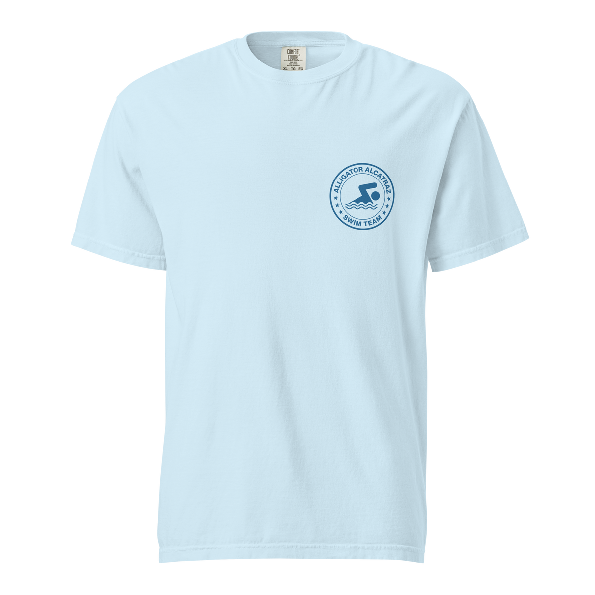 Alligator Alcatraz Swim Team T-Shirt - Light Blue – Blaze Media Shop