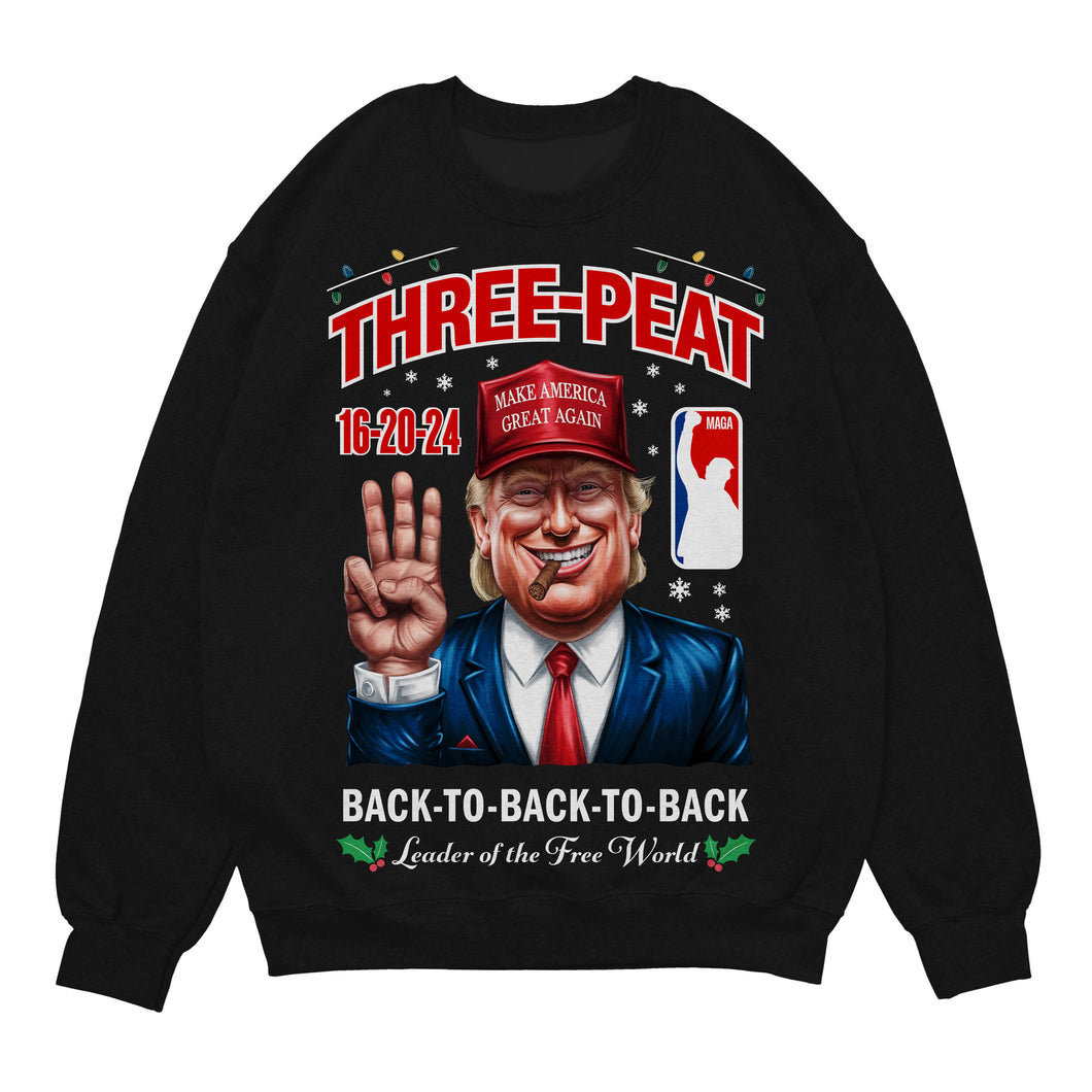 MAGA Three-Peat Ugly Christmas Sweater