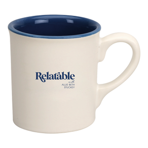 God's Eternal Plan Icon Mug - Cream & Navy Blue