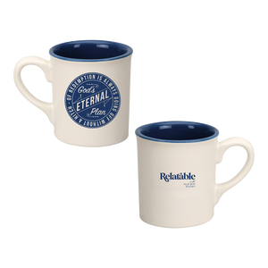 God's Eternal Plan Icon Mug - Cream & Navy Blue