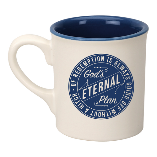 God's Eternal Plan Icon Mug - Cream & Navy Blue