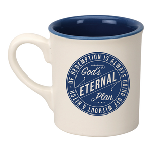 God's Eternal Plan Icon Mug - Cream & Navy Blue