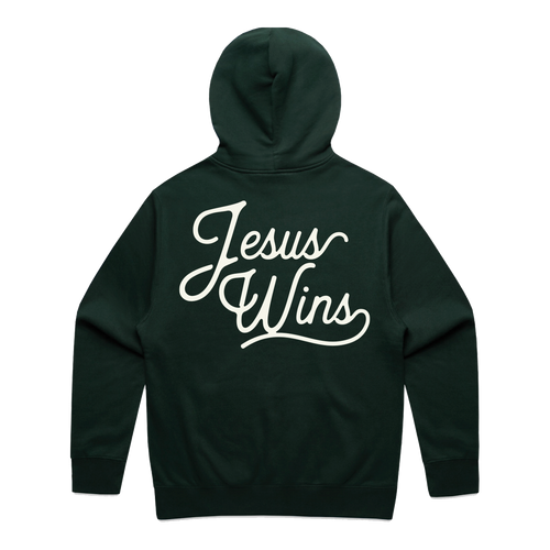 Jesus Wins Oversized Hoodie - Pine