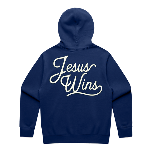 Jesus Wins Oversized Hoodie - Royal Blue