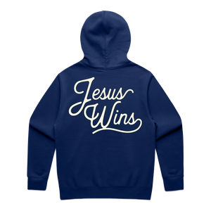 Jesus Wins Oversized Hoodie - Royal Blue