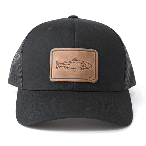 Range Leather Salmon Patch Trucker Hat - Black