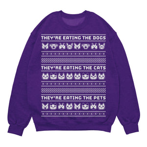 They're Eating The Dogs Ugly Christmas Sweater