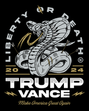 Load image into Gallery viewer, Trump Vance Liberty Or Death T-Shirt - Black