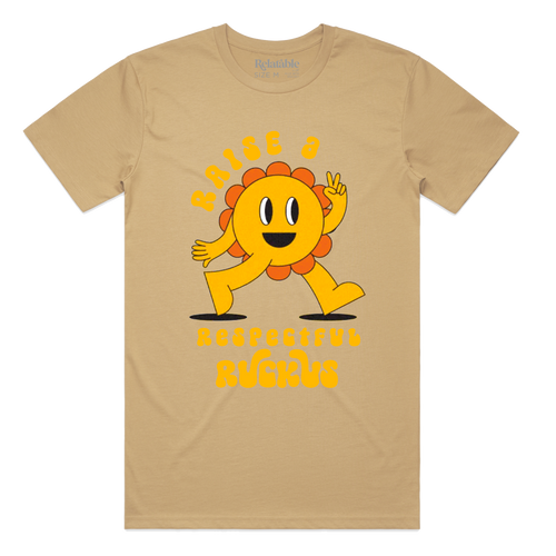 Raise A Respectful Ruckus Character T-shirt - Vintage Gold