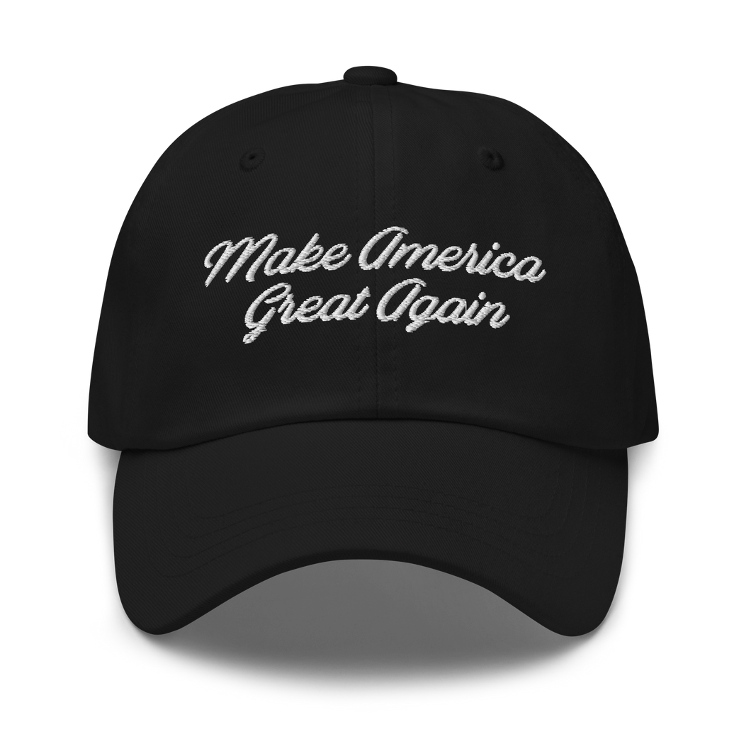 MAGA Script Dad Hat - Black