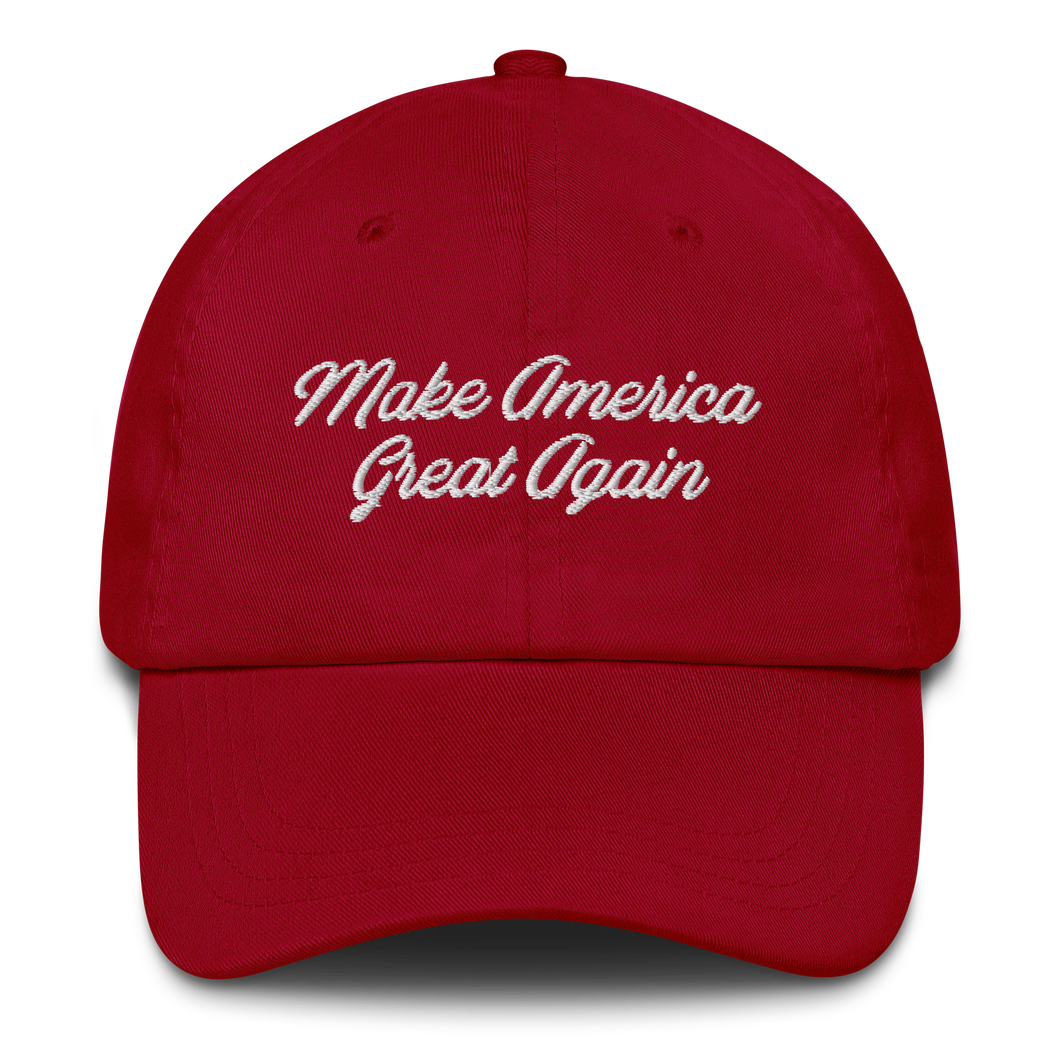 MAGA Script Dad Hat - Red