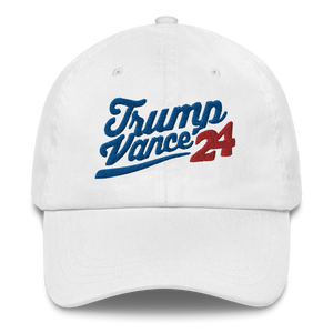 Trump Vance Varsity Dad Hat - White