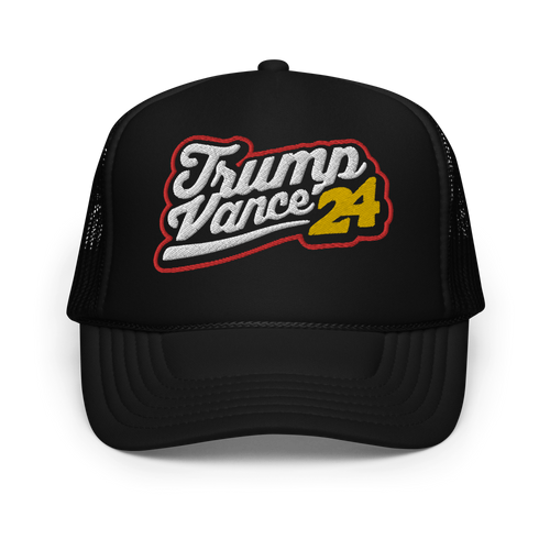 Trump Vance Varsity Trucker Hat - Black