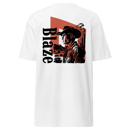 Blaze Heritage Cowboy Stare Heavyweight T-Shirt - White