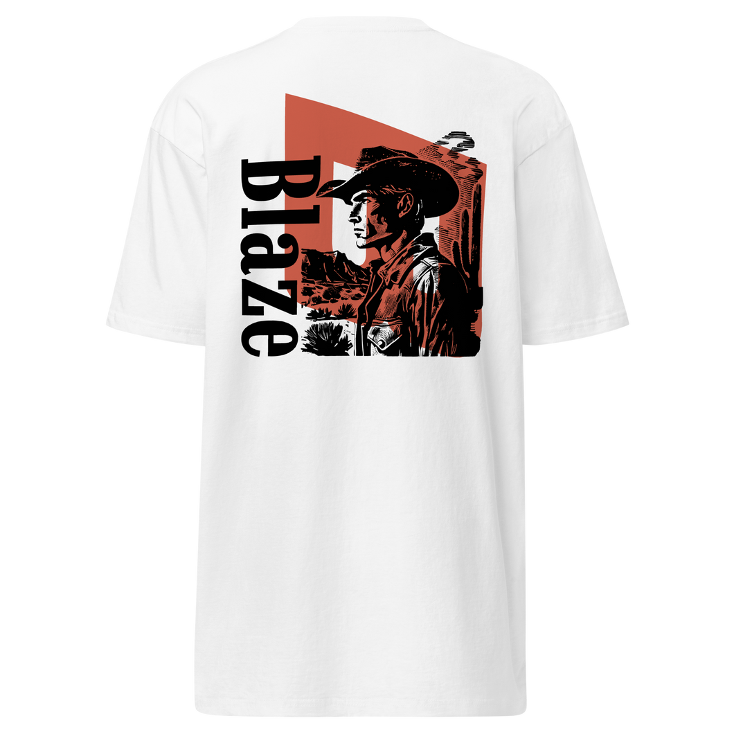 Blaze Heritage Cowboy Stare Heavyweight T-Shirt - White