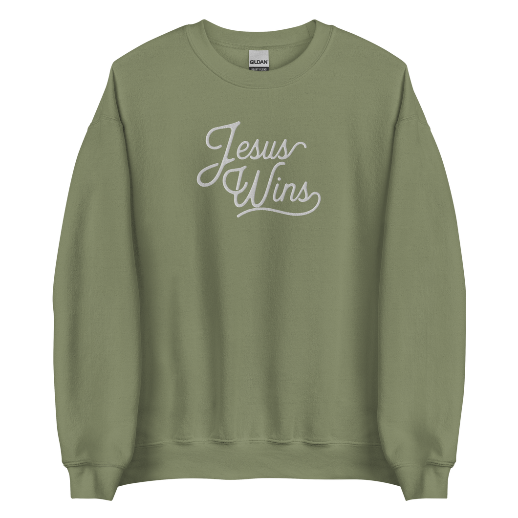 Jesus Wins Sweatshirt - Olive