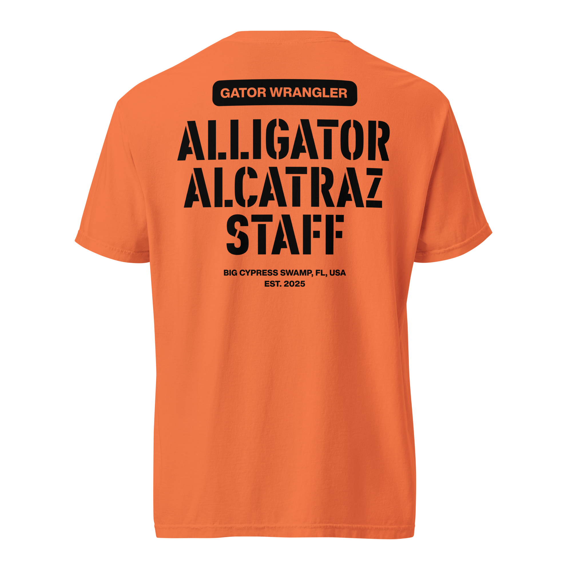 Alligator Alcatraz Staff T-Shirt - Orange – Blaze Media Shop