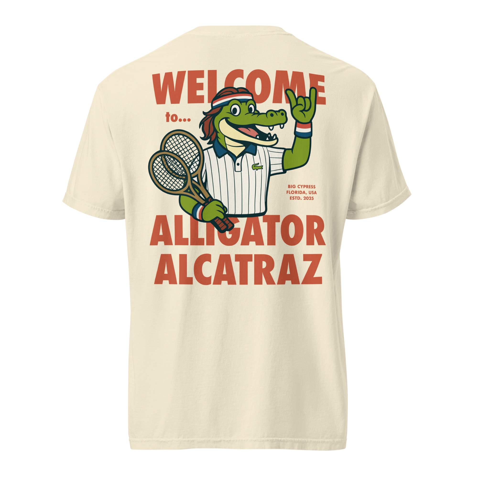 Alligator Alcatraz Tennis Club T-Shirt - Cream – Blaze Media Shop