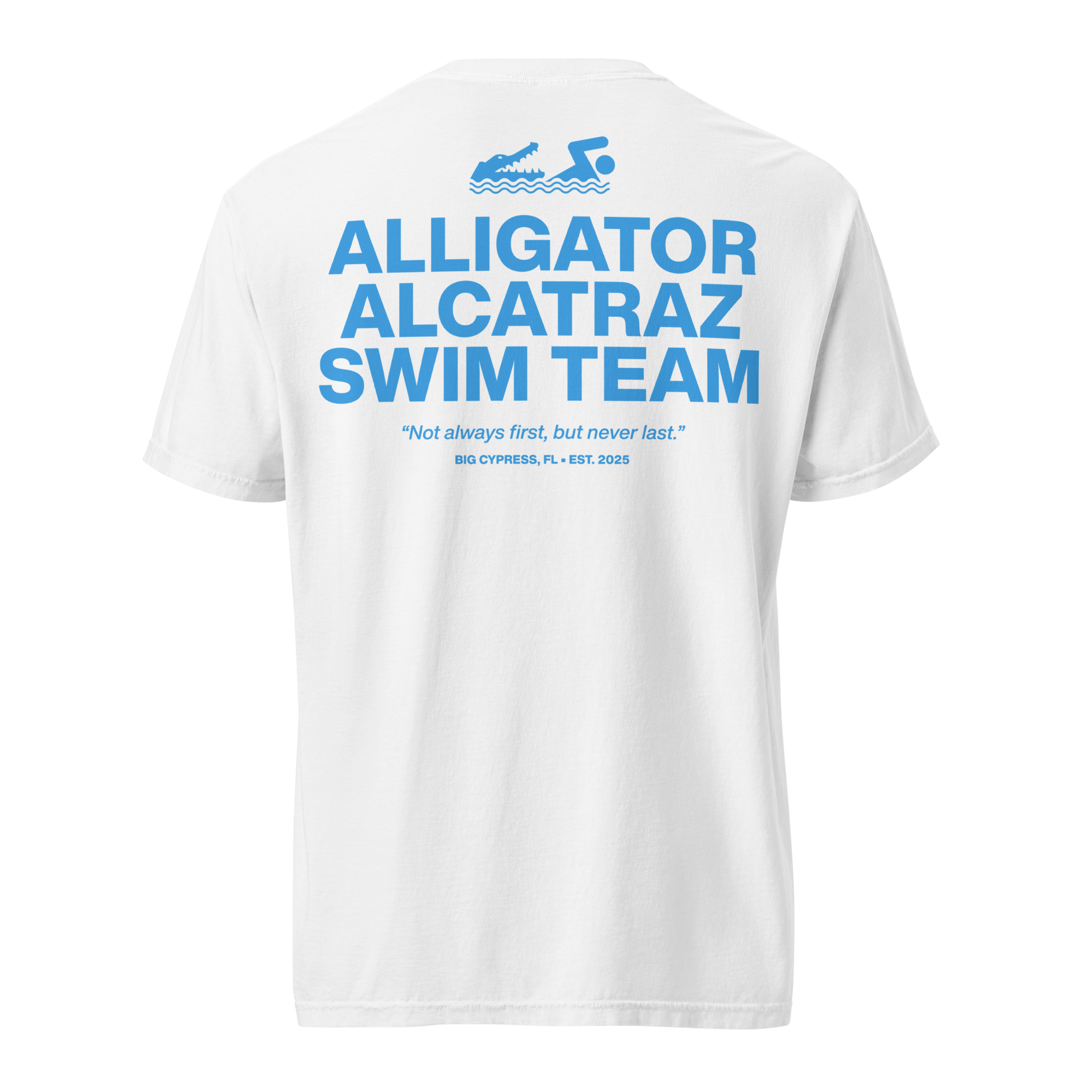 Alligator Alcatraz Swim Team T-Shirt - White – Blaze Media Shop
