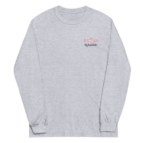 Be A Salmon Long Sleeve T-Shirt (Grey)