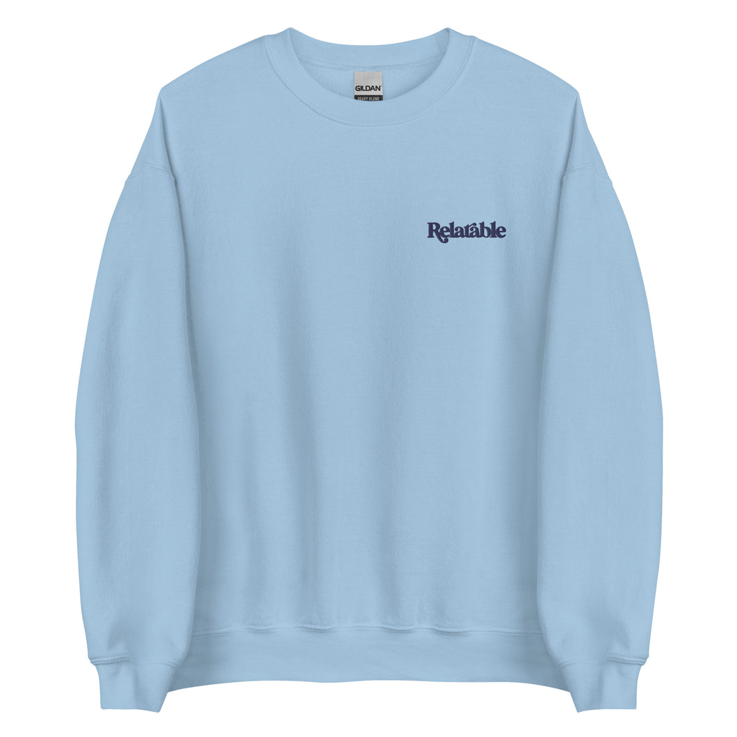 Relatable Embroidered Sweatshirt (Light Blue)