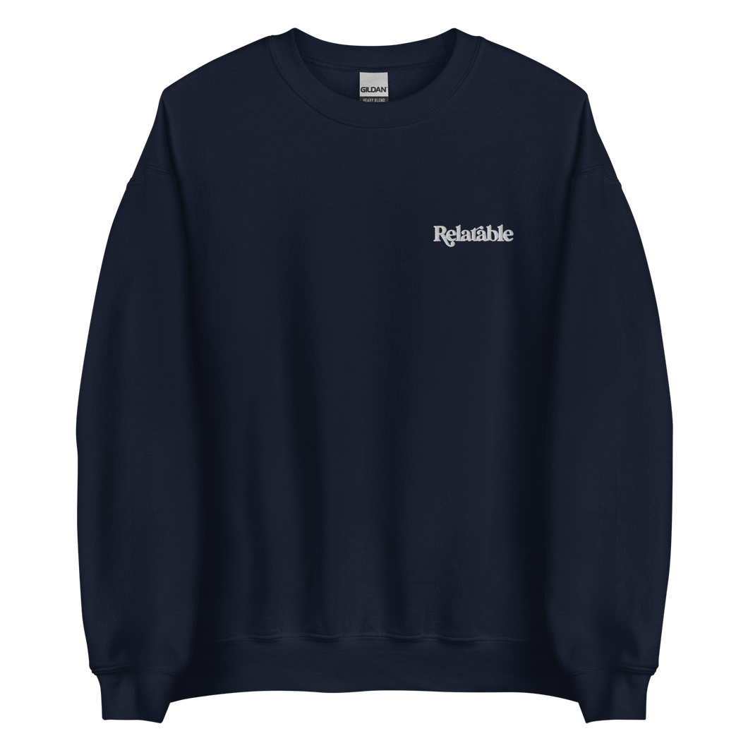 Relatable Embroidered Sweatshirt (Navy)