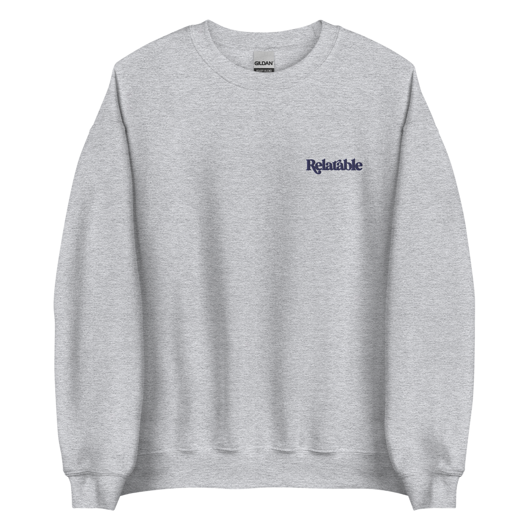 Relatable Embroidered Sweatshirt (Sport Grey)