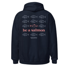 Load image into Gallery viewer, Be A Salmon Hoodie (Navy)